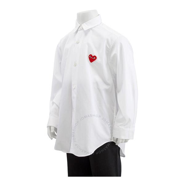  Comme Des Garcons Kids Long-sleeve Heart Patch Cotton Shirt P1B501-2