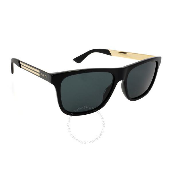 구찌 구찌 Gucci Grey Rectangular Mens Sunglasses GG0687S 001 57