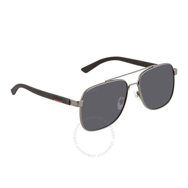 구찌 구찌 Gucci Grey Pilot Mens Sunglasses GG0422S 001 60