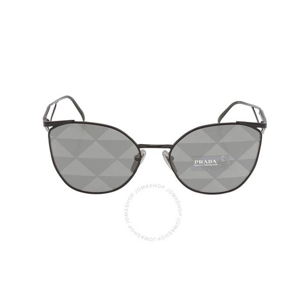 프라다 Prada Grey Pattern Silver Irregular Ladies Sunglasses PR 50ZS 1AB03T 59