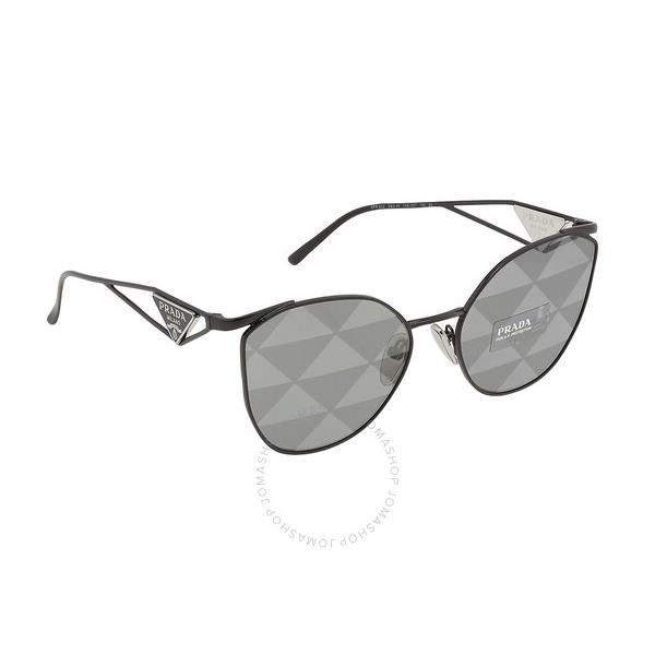 프라다 Prada Grey Pattern Silver Irregular Ladies Sunglasses PR 50ZS 1AB03T 59
