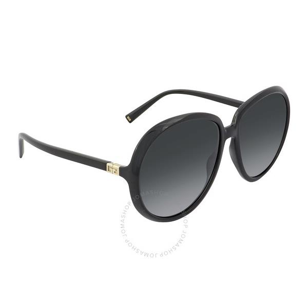 지방시 지방시 Givenchy Dark Grey Gradient Round Ladies Sunglasses GV 7180/S 0807/9O 61