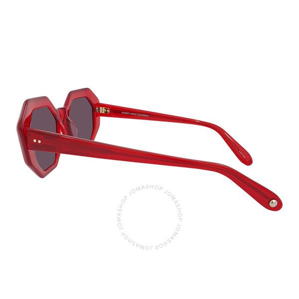  Garrett Leight Jaqueline Semi Flat Purple Geometric Ladies Sunglasses 2063 CHE/SFPU 50