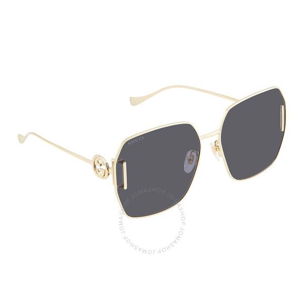 구찌 구찌 Gucci Grey Geometric Ladies Sunglasses GG1207SA 002 64