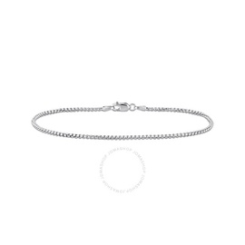 A모우 MOUR 1.6mm Hollow Round Box Link Bracelet in 10k White Gold -9 in JMS010878