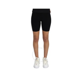 오프화이트 Off-White Ladies Black/White Rib-Knit Biker Shorts WHM007S22KNI001
