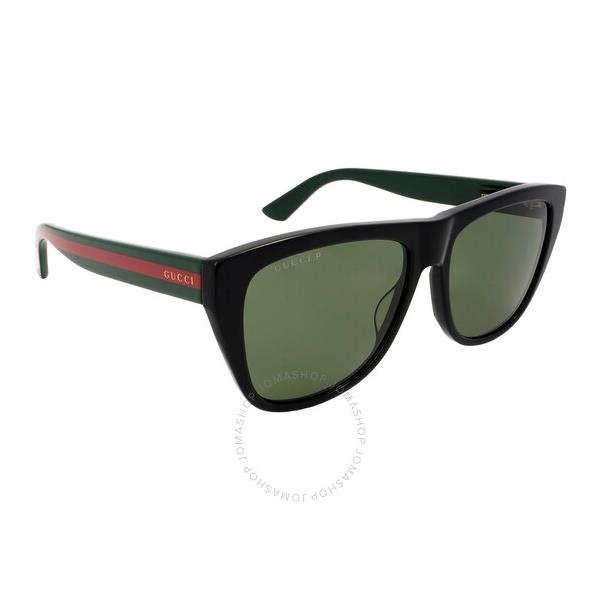 구찌 구찌 Gucci Polarized Green Square Mens Sunglasses GG0926S 006 57
