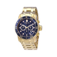 Invicta Pro Diver Chronograph Blue Dial 18kt Gold-plated Mens Watch 0073