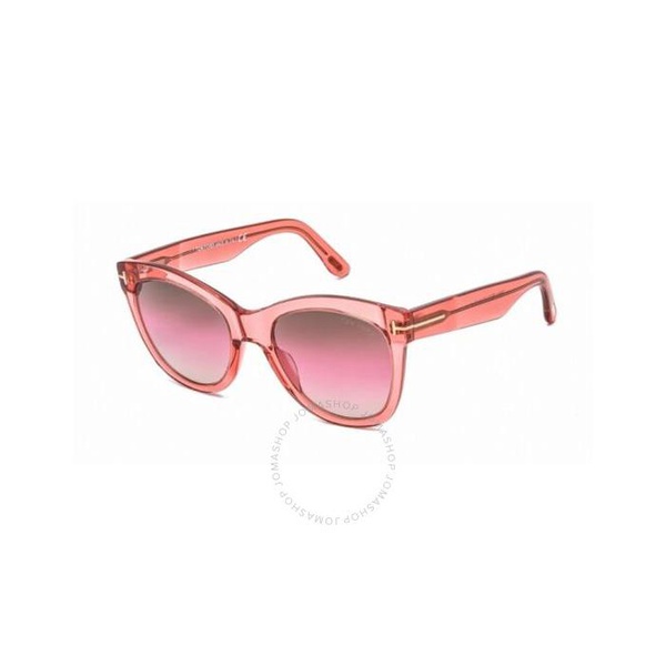 톰포드 톰포드 Tom Ford Wallace Pink Brown Gradient Cat Eye Ladies Sunglasses FT0870 74F 54