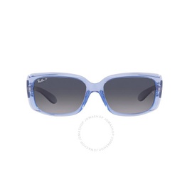 레이밴 Ray-Ban Blue Gradient Polarized Square Ladies Sunglasses RB4389-664578-58 RB4389 664578 58