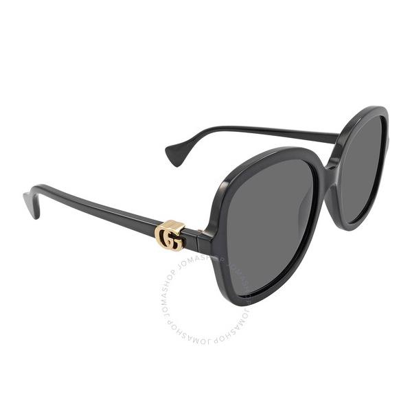 구찌 구찌 Gucci Polarized Grey Butterfly Ladies Sunglasses GG1178S 001 56