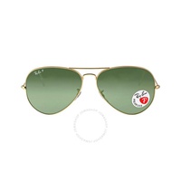 레이밴 Ray-Ban Aviator Classic Polarized Green Unisex Sunglasses RB3025 001/58 62