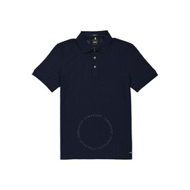 휴고 Hugo Boss Mens Dark Blue Mercerized Cotton Slim-Fit Polo Shirt 50473531-404