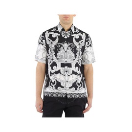 베르사체 Versace Baroque Print Short Sleeve Silk Shirt 1003927-1A04155-5B040