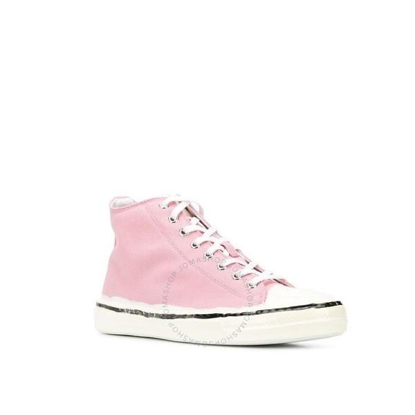 마르니 마르니 Marni Ladies Pink Cotton Canvas High-top Sneakers SNZW006602 P2957 ZM022