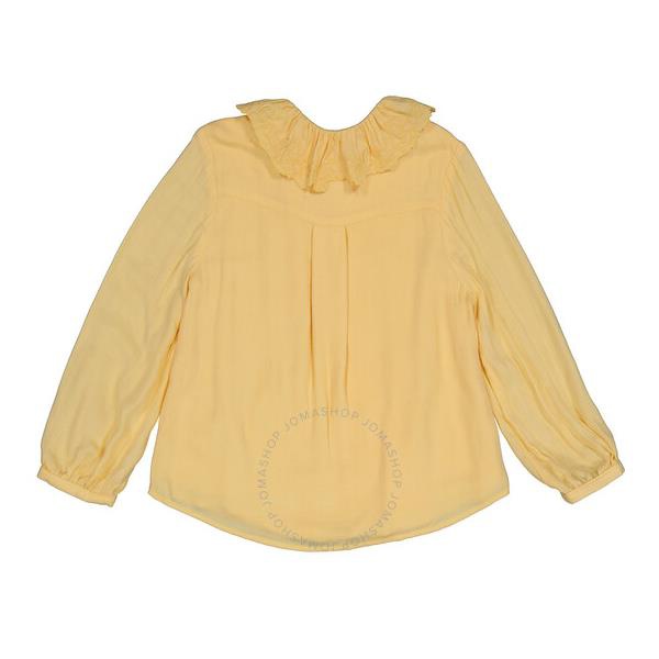 끌로에 Chloe Kids Girls Straw Yellow Shirts With Ruffle Collar C15D02-509