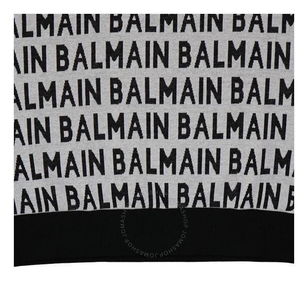발망 발망 Balmain Boys All-over Logo Cotton Hoodie 6Q4720 A0057 110NE