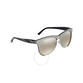 톰포드 Tom Ford Leona Brown Mirror Oval Ladies Sunglasses FT0365 38G 59