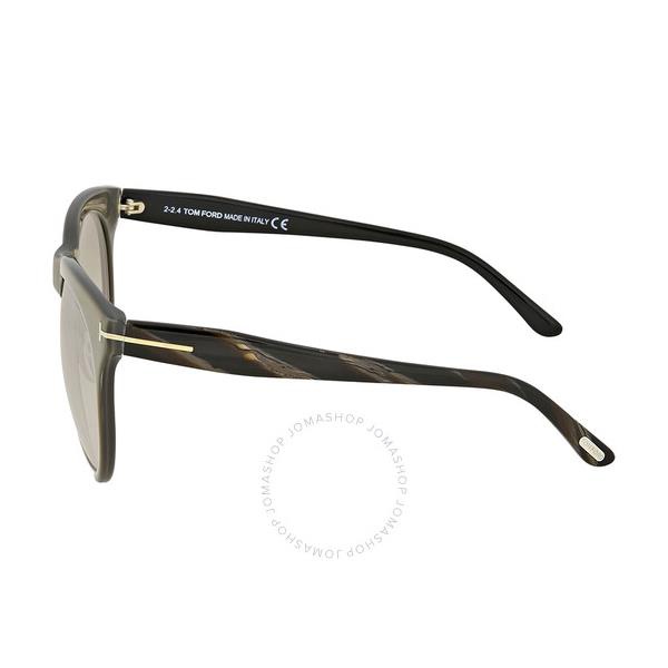 톰포드 톰포드 Tom Ford Leona Brown Mirror Oval Ladies Sunglasses FT0365 38G 59
