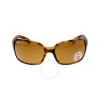 레이밴 Ray-Ban Polarized Brown Classic B-15 Rectangular Ladies Sunglasses RB4068 642/57 60