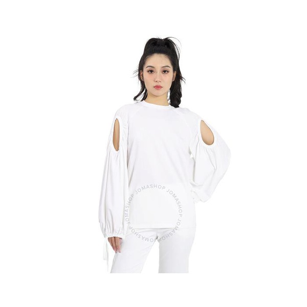 버버리 버버리 Burberry Ladies White Cut-out Sleeve Oversized Top 4564234