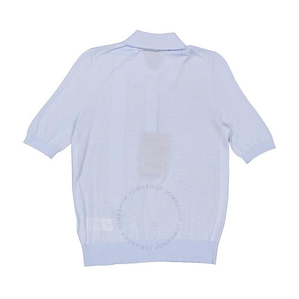 버버리 버버리 Burberry Ladies Pale Blue Madeline Wool-Blend Logo Polo Shirt 8041315