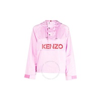 Kenzo Ladies Rose Logo-Print Hooded Jacket FC62BL1579NB-30