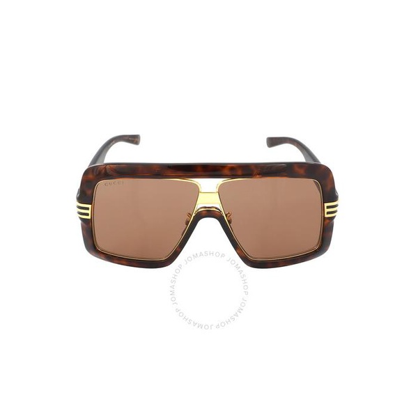 구찌 구찌 Gucci Brown Shield Unisex Sunglasses GG0900S 002 60
