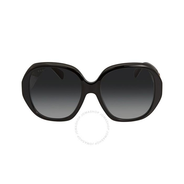구찌 구찌 Gucci Grey Gradient Butterfly Ladies Sunglasses GG0796S 001 56