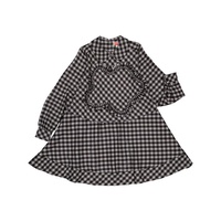 Kenzo Ladies Misty Grey Gingham-Check Midi Dress FC62RO1039FD-96