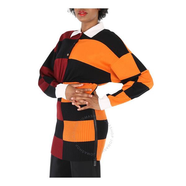 버버리 버버리 Burberry Ladies Stripe Polo Size Zip Mini Dress in Bright Orange 8032197
