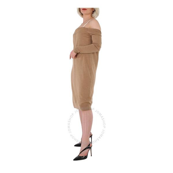 버버리 버버리 Burberry Ladies Biscuit Bra-Detail Long Sleeve Wool Dress 4566632