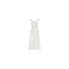 Chloe Ladies White Long Sleeveless Dress With Ruches And Ruffles CHC22SRO27045101