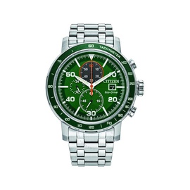 Citizen Brycen Chronograph Eco-Drive Green Dial Mens Watch CA0851-56X