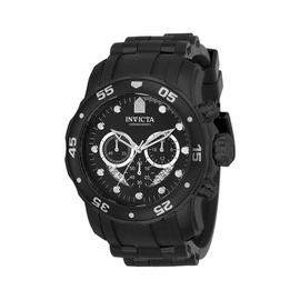 Invicta Pro Diver Chronograph Black Dial Black Polyurethane Mens Watch 21930