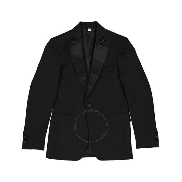버버리 버버리 Burberry Mens Black English Fit Embellished Mohair Wool Tuxedo Jacket 8025641