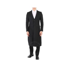 버버리 Burberry Mens Black Slim Fit Zip-cut Wool Twill Jacket 4563493