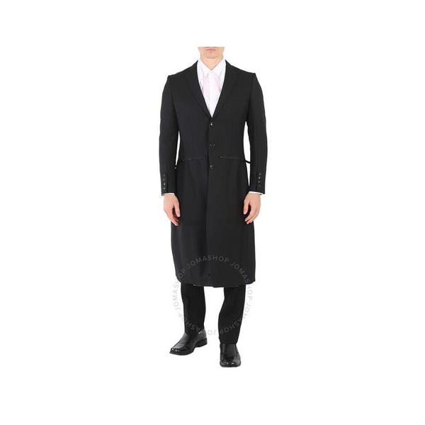 버버리 버버리 Burberry Mens Black Slim Fit Zip-cut Wool Twill Jacket 4563493