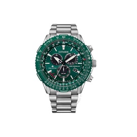 Citizen Promaster Air A-T World Time Chronograph GMT Green Dial Mens Watch CB5004-59W