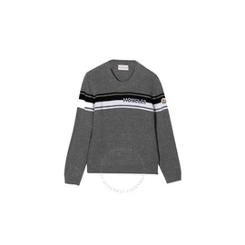 몽클레어 Moncler Boys Grey Waffle Knit Wool Logo Sweater H29549C00002-M1131-981