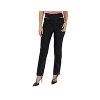 버버리 Burberry Ladies Black Pinstripe Functional Twill Remodeled Trousers 4564306