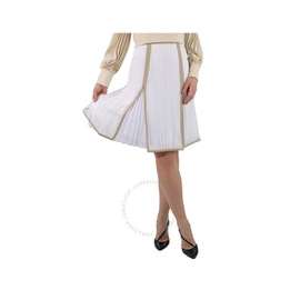 버버리 Burberry Ladies Silk Pleated Skirt In Magnolia 4560309