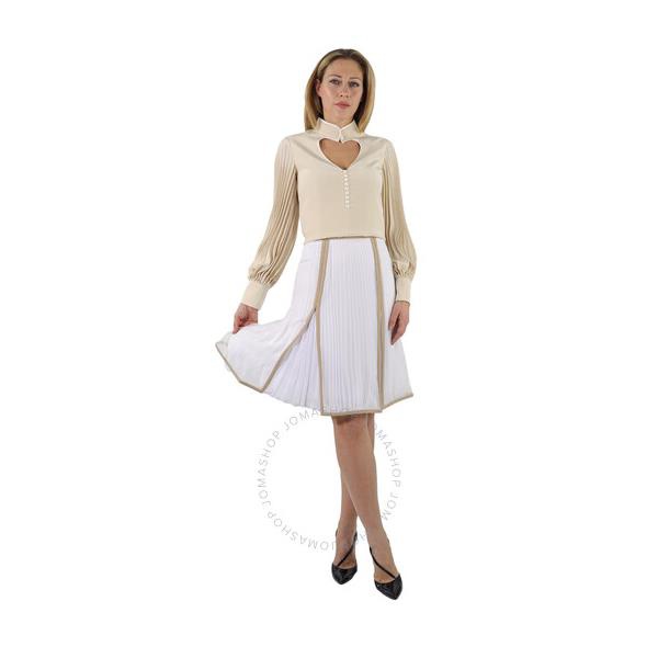 버버리 버버리 Burberry Ladies Silk Pleated Skirt In Magnolia 4560309