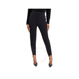 버버리 Burberry Black Cotton-blend High-waist Tailored Jodhpur Trousers 8002886