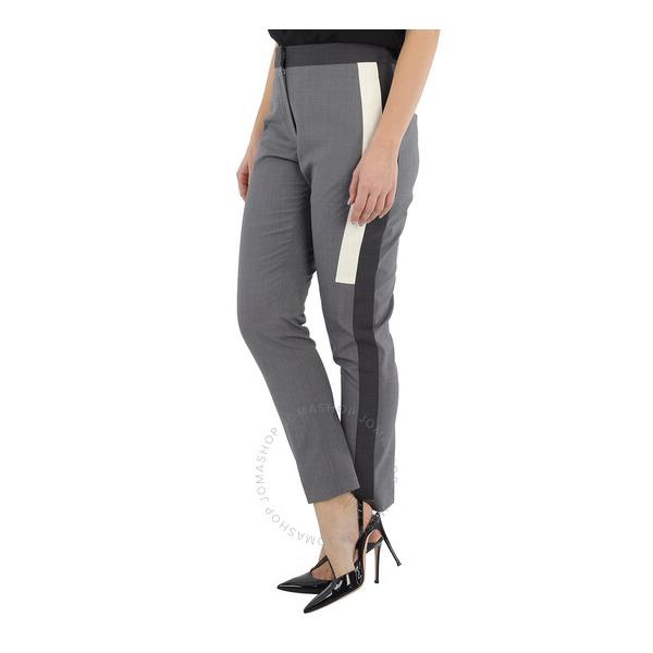 버버리 버버리 Burberry Contrast Stripe Crop Wool Trousers In Grey 8029059