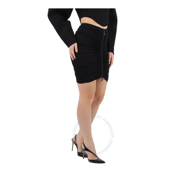 버버리 버버리 Burberry Black Ruched Jersey Mini Skirt 4564358