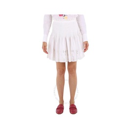 Chloe Ladies White Pleated Mini Skirt CHC19AJU13040101