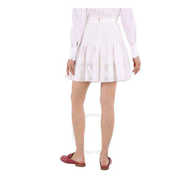 끌로에 Chloe Ladies White Pleated Mini Skirt CHC19AJU13040101