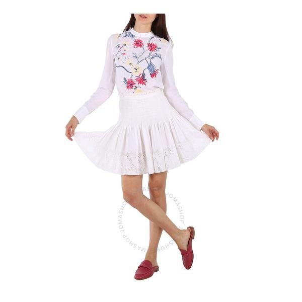 끌로에 Chloe Ladies White Pleated Mini Skirt CHC19AJU13040101