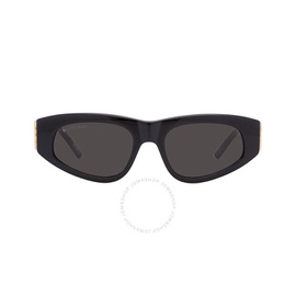 발렌시아가 Balenciaga Grey Oval Ladies Sunglasses BB0095S 001 53